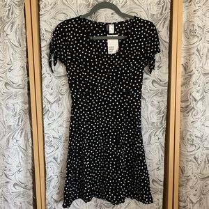 h&m v-neck polka dot dress